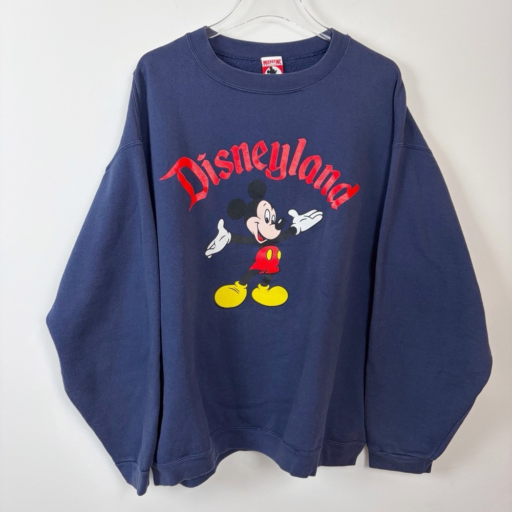 Mickey Inc Disneyland Sweatshirt Unisex XL Blue Vintage Mickey Mouse Graphic